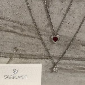 Swarovski Heart & Star Pendant Set NWT